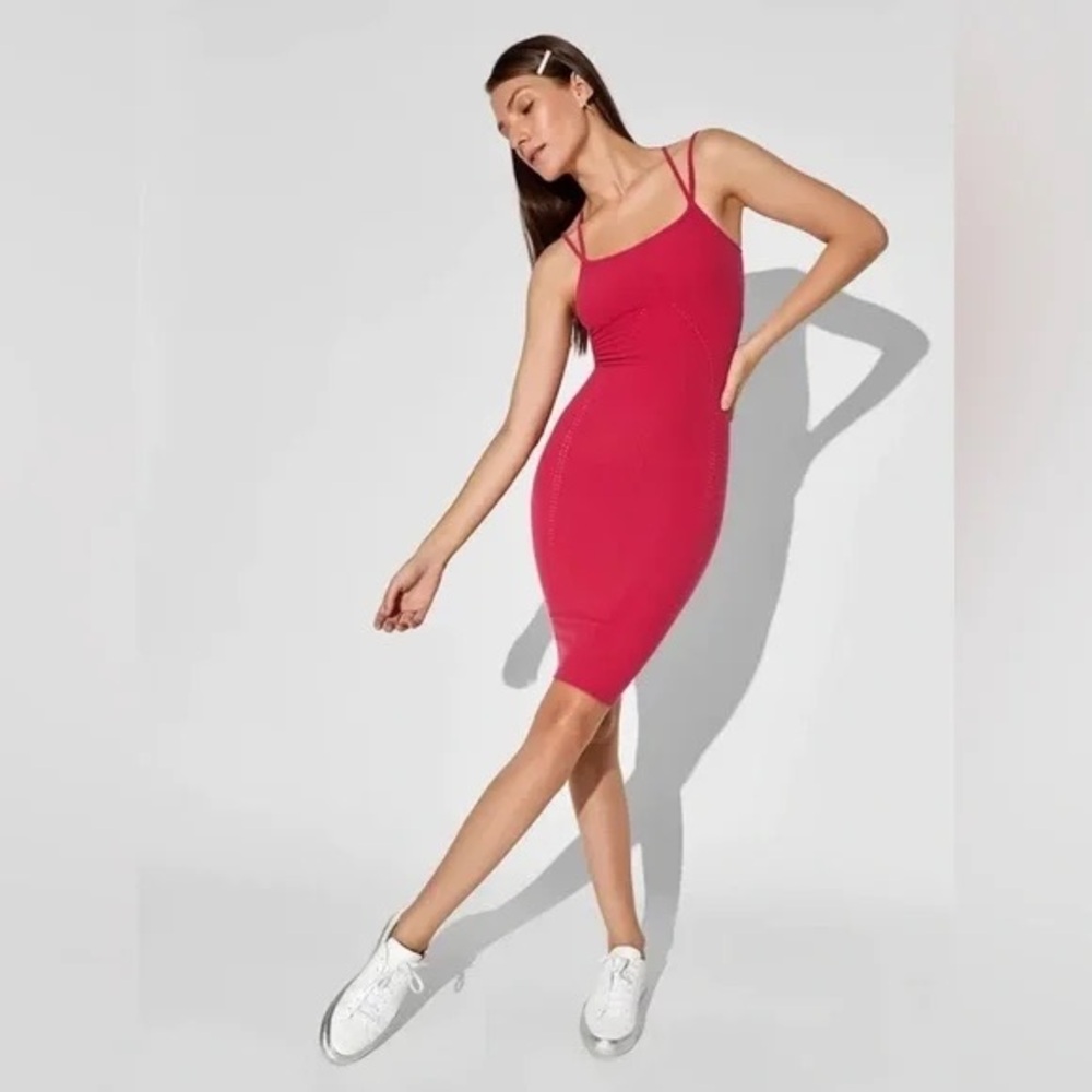 Dion Lee x carbon38 pink Red Strappy dress